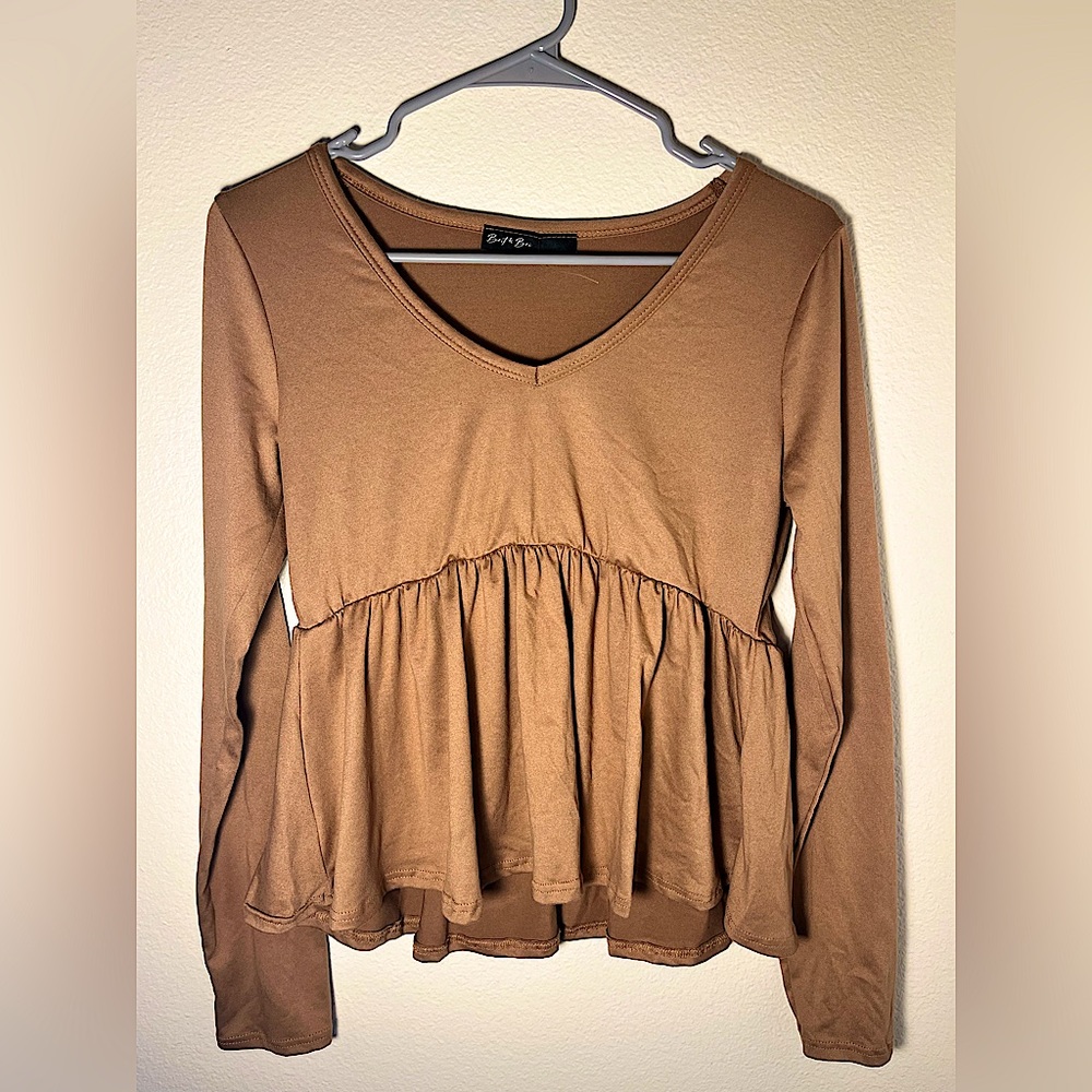 Super Soft Long Sleeve Peplum Top